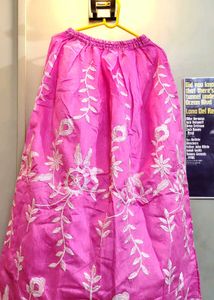 Embroidered Skirt With Chikankari Shirt