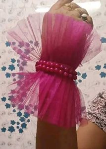 pink net Hand gloves