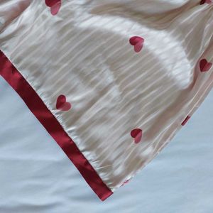 Satin Heart Print Pajama Shorts 💝