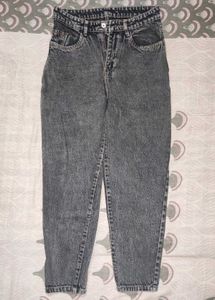 Grey Acid Wash Mom Jeans