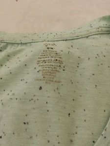 Light Green Speckled V-Neck T-Shirt