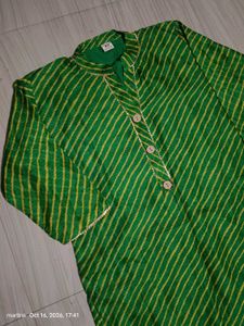 Green Striped Kurta