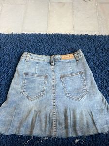 Light Wash Denim Mini Skirt