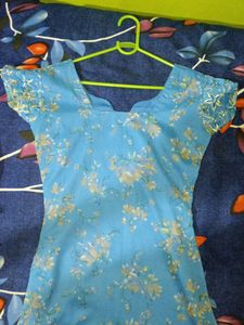 Blue Embroidered Kurtti