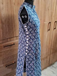 Blue Printed Kurta plazo  Set