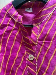 Beautiful Pink Striped Kurta Set