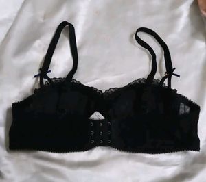 Black &amp; Blue Lace Bra