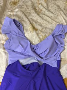 Stylish Two-Tone Swim Dress