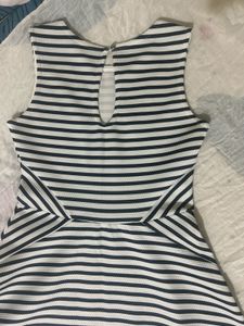 Striped Sleeveless Fit &amp; Flare Dress
