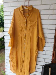 Stylish Yellow Long shirt with side slit for Women