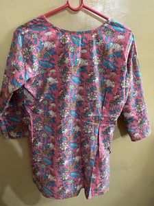 Pink Floral Print Kurta