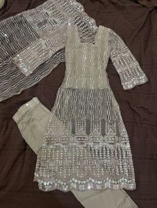 Sparkling pakistani Sequins Kurta Set with Dupatta