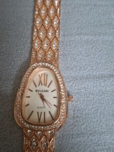 Elegant Rose Gold Watch with Crystals