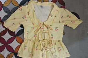 Sweet Cherry Print peterpan top