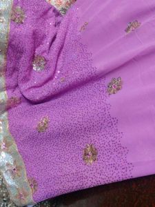 beautiful saree with sequence work