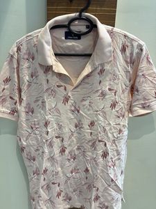 Allen Solly Men's Pink Floral Polo Shirt