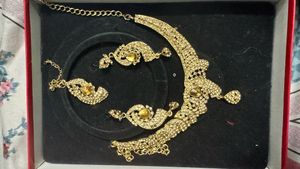 Gold-Tone Statement Necklace & Earring Set