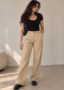 Tommy Hilfiger Beige Straight Leg Trousers