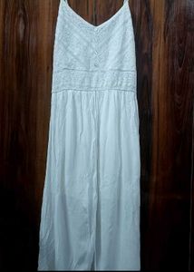 white lace spaghetti strap jumpsuit