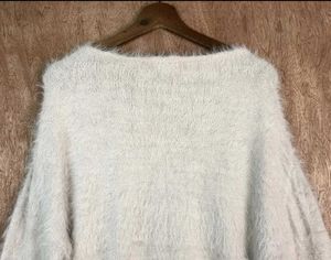 Cozy Off-Shoulder Fuzzy Sweater