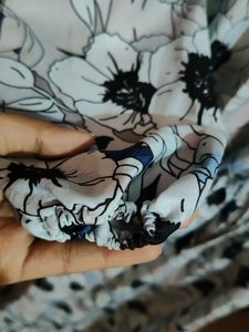 Floral Frilled Collor Tie Up A-line Dress