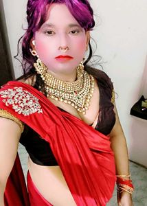 Elegant Red Saree with Embellished Blouse