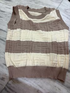 Striped Sleeveless Knit Top