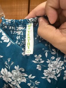 Blue White floral Dress (Padded)