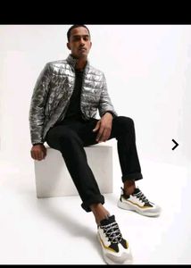 Silver Men's Puffer Jacket