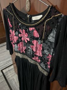 Elegant Black Floral Dress