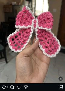 Handmade Crochet Bow Hair Clip
