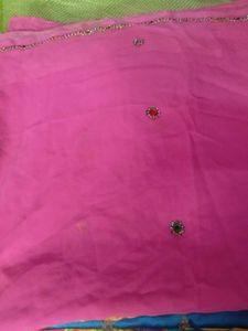Beautiful Pink Embroidered Dress Material