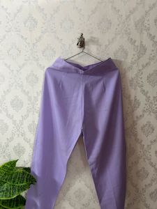 Lilac High-Waisted Pleated Pants