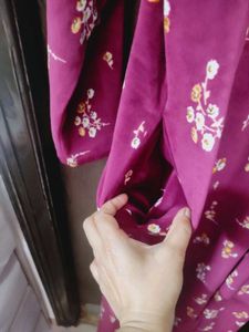 Floral Maroon Velvet Nightgown.