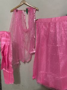 Pink Lehnga Choli Material