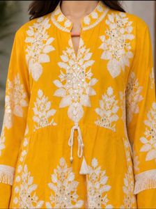 Yellow Embroidered Kurta