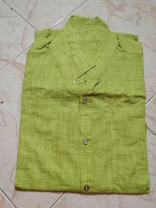 New XL Men's Pure Cotton Green Shirt