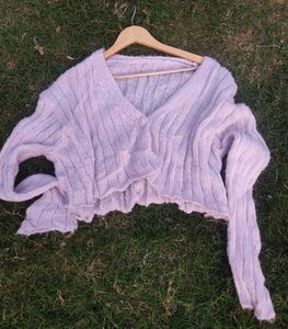 Cute Lavender Cropped Sweater