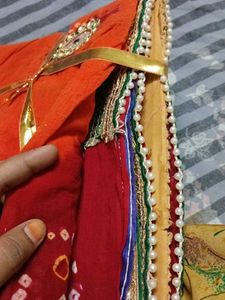 Designer Red Bandhani dupatta