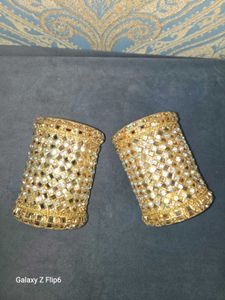 Exquisite Gold Beaded Bangles