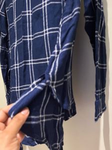 Blue Plaid Button-Up Shirt