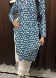 Stylish Teal Printed Kurta