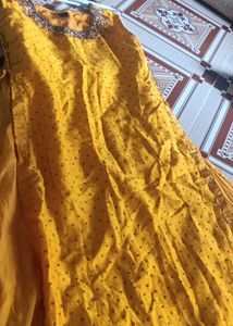 Bright Yellow Embellished Kurta