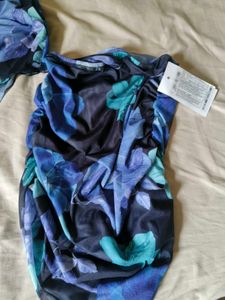 Blue Floral Off-Shoulder Co-ord Set