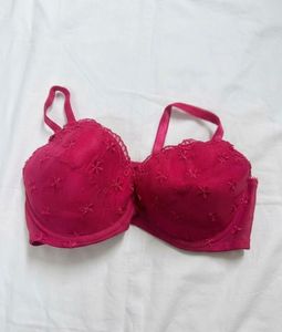 Women's Embroidered Pink Bra