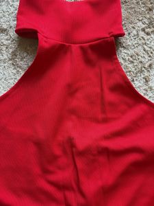 Stunning Red High Neck Maxi Dress