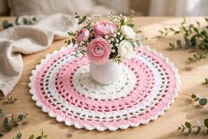 Crochet Placemat Round  12 inch