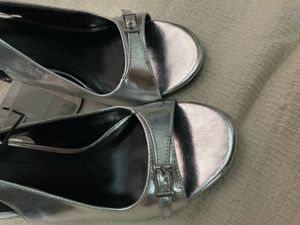 ZARA Silver Slingback Heels