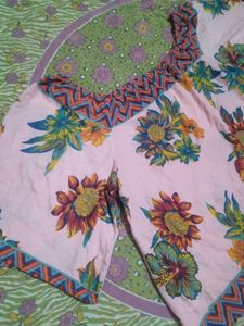 Pink Floral Print Square Neck Top