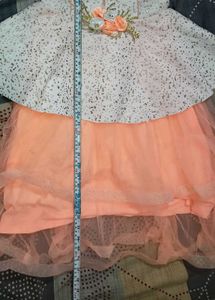 Orange &amp; White Glittery Party Dress for Girls 👗✨